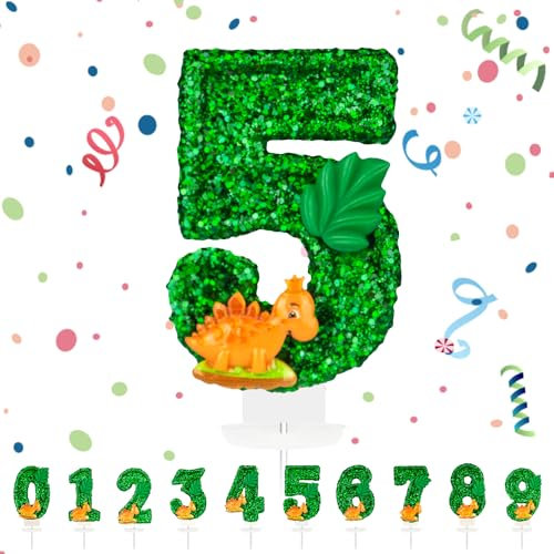 Geburtstagskerzen Zahlen, Dinosaurier Geburtstag Kerzen 5, Zahlenförmige Kerze, 3D Tortendeko, kuchen Dekoration für Geburtstag Party, Hochzeiten, Firmenfeiern, Jubiläen, Birthday Candle Nummer
