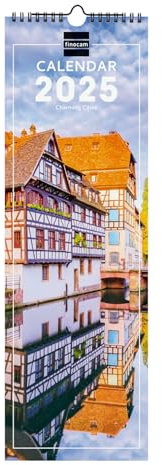 Finocam – Calendrier Images Mural Spirale 15 x 48 International 2025 1 mois par page Janvier 2025 – Décembre 2025 (12 mois) Charming international