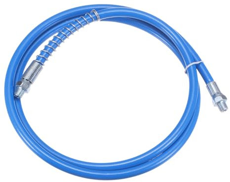 QUARKZMAN Fettpresse Schlauch 59 10000 PSI Feder Flex Hochdruck Schnellspanner für Schmierfett Ersatz mit Kupplung 1/8 NPT Gewinde für Fettpresse Blau
