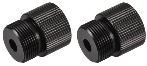 sourcing map Microphone Stand Adapter 5/8-27 Male to 1/4-20 Female Camera Screw Thread Adapter for Microphone Tripod Stand Black 2 Pcs