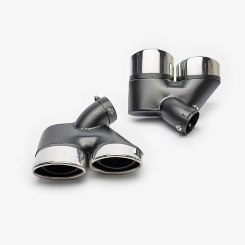 Auto Auspuff Endrohr für Mercedes Benz W211 E Class E350 E430 E500 E63 2015-2023 , Verchromte Edelstahl Auspuffrohrspitze Auspuff Schalldämpfer Spitze Schwanz Kehle Auspuffanlage Styling Ersatzzubehör