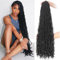 Xtrend 7 Packs 30 Pouces Nu Faux Locs Crochet Cheveux Longs Brun Foncé Pré-bouclé Gypsy Locs Crochet Cheveux Synthétique Déesse Faux Locs Tresses Extensions de Cheveux 1B#