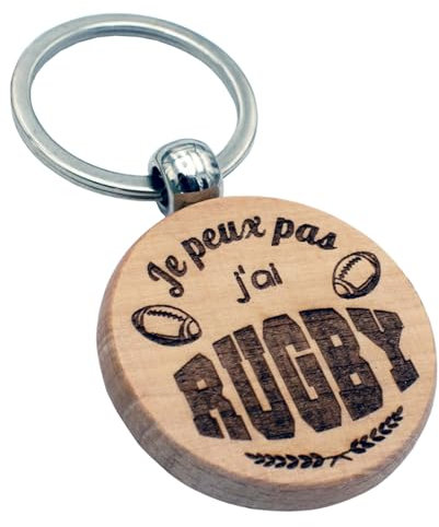 Ernestine - Porte-clés rugby - cadeau rugby et coach de rugby et football américain - porte-clefs rugby avec ballon de rugby - cadeau anniversaire rugby sport accessoires rugby homme - cadeau homme
