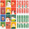 48 Stücke Kugelschreiber Weihnachten Set, 24 Mini Weihnachten Notizblöcke Kinder, 24 Weihnachtsgel Tinte Stifte Cartoon, Weihnachtsmann Schneemann Rentier Muster Notizbuch Party Geschenke Bag Fillers