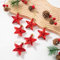 12 Weihnachtsdeko Gold und Rot,Christbaumschmuck,12 Sterne Anhänger 6 cm Christbaumanhänger Deko,Weihnachtsstern (Rot)