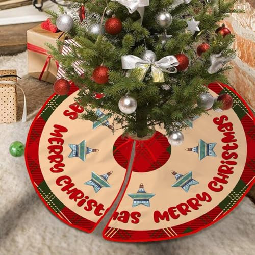 Büffelkarierter Rand, roter und grüner Baumrock, Weihnachtsmann-Wichtel, Rentier, Kaninchen, Frohe Weihnachtsbaum, Röcke, personalisierter Rock, Bodenmatte, Abdeckung für Weihnachten, Heimdekoration