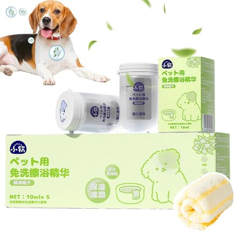 Wasserloses Katzenshampoo,Wasserloses Hunde-Trockenshampoo | Pflegendes wasserloses Pet Wash Katzen-Trockenshampoo,Kompaktes natürliches Haustier-Shampoo, trockenes Hundeshampoo mit Handtuch für