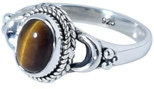 Exquisiter natürlicher Geburtsstein-Edelstein-Ring, handgefertigter Boho-Schmuck, 925er-Sterlingsilber-Ring für Frauen