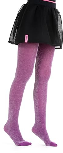 Gi&Gi Collant coprenti 70 denari da bambina caratterizzati da un brillante glitter colorato.N.2205 (IT, Età, 10 anni, 12 anni, Regular, VIOLA SCURO)