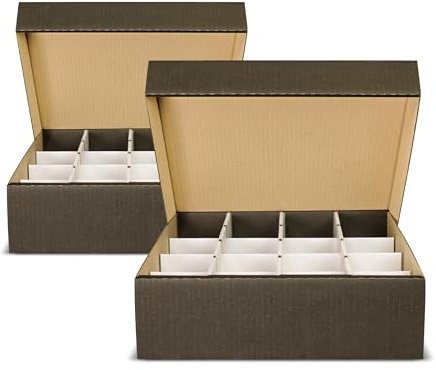 collectXP - 2 x Riesen Deck-Box für 4.000 Karten + 16er Unterteilung - Aufbewahrung für alle TCG & Sammelkarten (Magic, Pokemon, Yu-Gi-Oh! & co.) (schwarz)