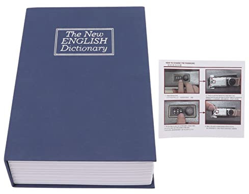 Dictionary Piggy Bank mit codiertem Schloss, Buchform Safe Box für Kinder, Geldsparbox, Edelstahl -Liner, geheimer Geburtstag, Lagerung von Wertsachen (S 3 to 5 Persons)