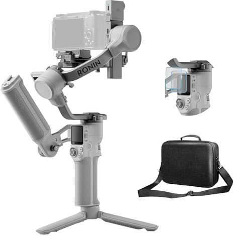 DJI RS 4 Mini Bundle, estabilizador de capazo para cámara Canon/Sony/Panasonic/Nikon/Fujifilm, bloqueo automático de ejes, carga útil de 2 kg, capazo de cámara, mango de maletín