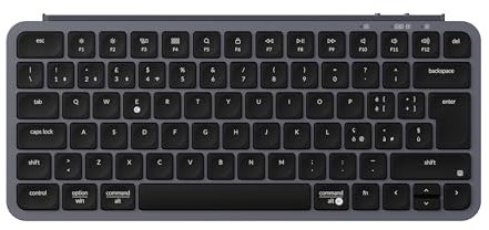 Keychron Tastiera wireless B1 Pro ultra slim 75% Layout Italiano ISO QWERTY, configurabile ZMK, tasi in PBT, 3 modalità 2.4 GHz/Bluetooth/cablata, compatibile con Windows/Mac, grigio siderale