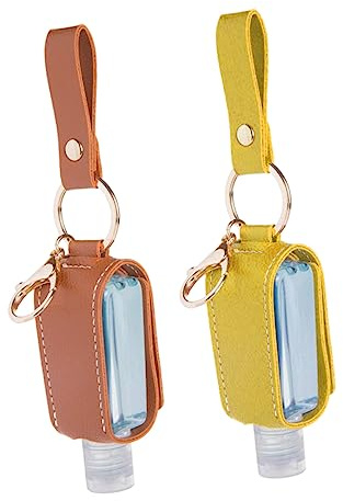 VICASKY Porte-flacons de Parfum Design Porte-clés Lot de 2 Rechargeables 30ml avec Housse Légère en Plastique et Alliage Couleur Aléatoire pour Voyage et Extérieur