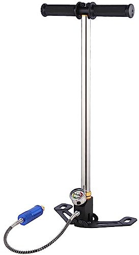 Edelstahl Hochdruck Luftpumpe, Handpumpe Tragbarer Inflator mit Druck Messgerät für Sauerstoff Zylinder Tauchen, Tragbar und Praktisch
