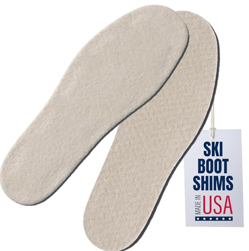 Boxum Ski Boot Shim Insoles for Volume Adjustment - 1/8 Thick Polyester Inserts Under Boots Liner - Trimmable Ski & Snowboard Insoles for Enhanced Comfort - USA-Made Fit Solution (Medium)