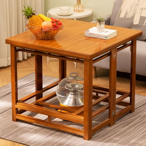 YZMJXNYY Kang-Tisch, Klappbarer Couchtisch, Multifunktional und Flexibel Einsetzbar, Geeignet for Wohnzimmer und for Trocknen und Backen Von Wäscheständern(Brown,Medium)