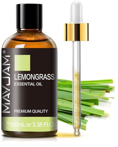 MAYJAM Zitronengras Ätherisches Öle für Diffusor 100ML | Zitronengrasöl für Luftbefeuchter, DIY, Home, Wardrobes