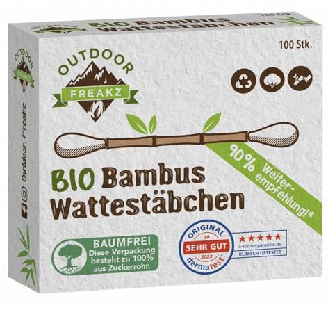 Outdoor Freakz Bambus Wattestäbchen, 100 Stk.