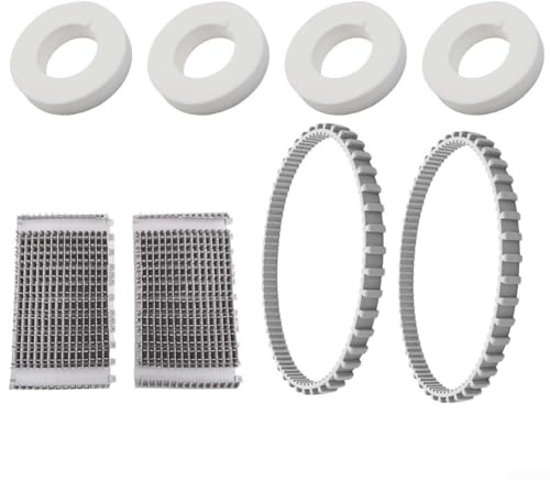 Ensemble de bagues de roue en mousse de rechange avec courroies et brosses à rouleau pour nettoyeur de piscine Dolphin Robotic Pool Cleaner, comprend les pièces 6101611-R4, 9985006-R2, 6101641-R2