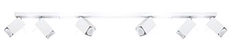 SOLLUX lighting Deckenlampe Deckenleuchte Deckenstrahler Stahl - 6 Flammig - LED Lampe Glühbirne - Weiß Merida