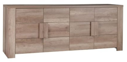 PRICE FACTORY just for you Grand Buffet 4 Portes - Collection Farra - chêne Dab Canyon