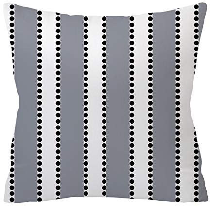 Xmiral Kissenh黮len Kopfkissenbezug Grau Geometrische Gedruckte Polyester Quadratischer Pillowcase 45x45cm Dekoration Geschenk(D)