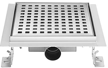 Duschrinne 20x20 cm Quadratisch Bodenablauf Quadratische Öffnungen aus Edelstahl sehr flach – in 4 Größen Q5
