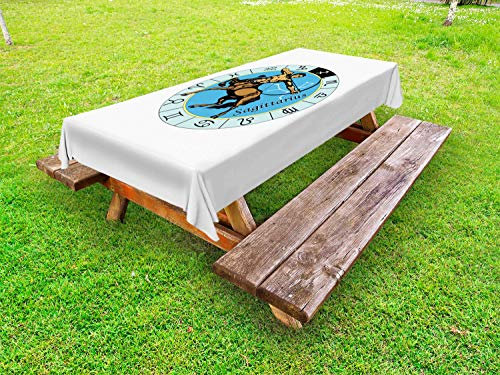 ABAKUHAUS Schütze Outdoor-Tischdecke, Griechisch Centaur, dekorative waschbare Picknick-Tischdecke, 145 x 305 cm, Mehrfarbig
