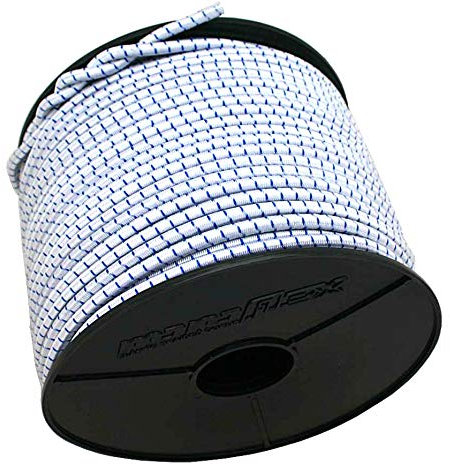 30m Expanderseil 8mm Gummiseil in Weiss Blau Gummikordel Expanderseil 10m - 100m für Plane LKW Netze Zelte Abdeckungen