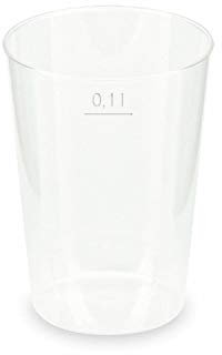 FALAMBI 1-PACK Mehrwegbecher Trinkbecher Pfandbecher unzerbrechlich transparent PP Eichstrich 0,1 l Ø 5,5 cm, 160 Stück