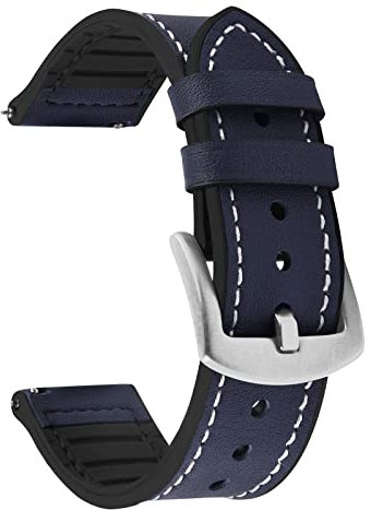 Fullmosa Cinturino 22mm Compatibile con Garmin Venu 3/2, Vivoactive 4(45mm), Forerunner 265/255/255 Music, Cinturini Smartwatch 22mm in Pelle e Silicone per Orologio da Uomo e Donna, Sgancio Rapido