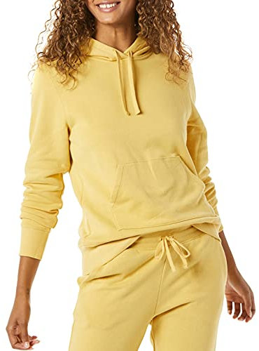 Amazon Essentials Felpa con Cappuccio in Pile vestibilità Regular (Taglie Forti Disponibili) Donna, Giallo Scuro, S