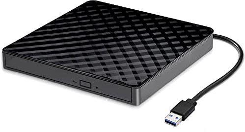 TFUFR Lecteur CD/DVD Externe USB 3.0 Graveur DVD Externe CD Enregistreur Portable RW/ROM Mince Transmission Rapide Câble USB Intégrée Windows/Mac OS/Laptop/Desktops/PC/iOS