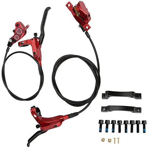 EVTSCAN ZTTO MTB Fahrrad 4 Kolben vorne hinten hydraulische Scheibe, Bremse Mountainbike CNC bilaterale Ölbremse(rot)