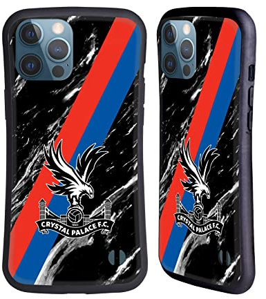 Head Case Designs Officially Licensed Crystal Palace FC Black Marble Crest Hybrid Case Compatible With Apple iPhone 13 Pro Max