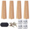 FINDIR 4 Stück Möbelfüße Holz 20cm Möbelbeine Kegel Tischbeine Massivholz Möbelfüße Konisch Schrankfüße mit Schrauben und Filzgleiter für Schrank Sofa Bett Couch Ottomane