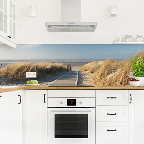 Bilderwelten Küchenrückwand Folie Glänzend 60x210 cm Ostsee Strand Spritzschutz Fliesenspiegel Küche-Rückwand Motiv Klebefolie