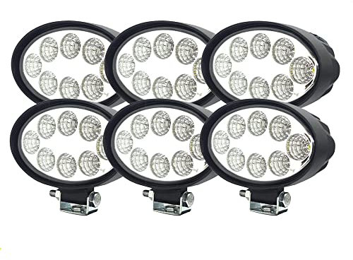 Boncak 6x24W Led Arbeitsscheinwerfer Motorrad 12volt led Weiß Oval Zusatzscheinwerfer Scheinwerfer Flutlicht für Offroad Fahrrad Bagger