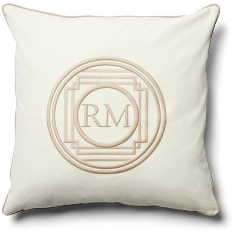 Riviera Maison Kissenbezug, Kissenhülle, Dekoratives Kissen, Quadratisch - RM Steven Pillow Cover - Baumwolle - Weiß - (LxB) 50x50