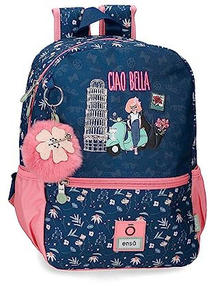 Enso Ciao Bella Rucksack, anpassbar, Blau, 25 x 32 x 12 cm, Polyester, 9,6 l, blau, Talla única, Anpassbarer Rucksack