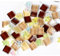 200g Bunte Kristall-Mosaik-Glasfliesen zum Basteln, Quadratisch und Stern kleine Mosaikglasstücke für Badezimmer, Küche, Heimdekoration (Kaffee)