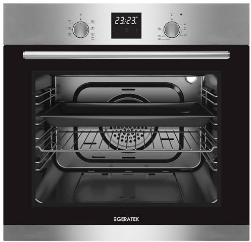 GERATEK Florenz EB7000 Einbau Backofen mit 7 Funktionen Edelstahl Einbaubackofen Autark Elektro Herd Grill Umluft Timer