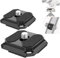 NEEWER 2er Pack Schnellwechselplatte 38mm quadratisch Arca Typ QR Kameramontageplatte kompatibel mit Peak Design Capture V3 Kamera Clip, Stativkopf zu Schultergurt mit 4 Sicherheitsstiften, QPR-5