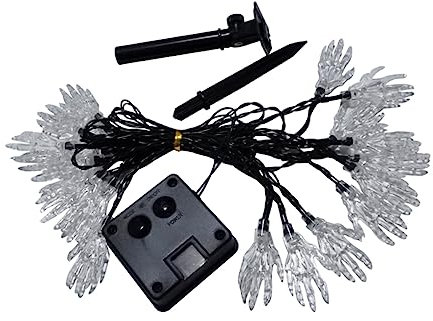UKCOCO Skull Hand Solar Lampen Lichterkette Mit Leds Wasserdichte Halloween Dekoration Für Garten Und Partys Für Gruselige Atmosphäre