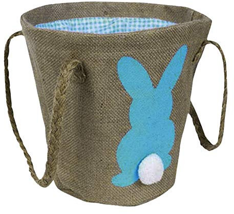 Niedliche Geschenkkörbchen mit Oster-Motiv Niedlicher Osterhasen-Stoffkorb, Süßigkeiten-Eier, Eimer, Party-Dekoration für Kinder Aufbewahrung Für Schlafzimmer Osterkorb Bastelset (Blue, One Size)