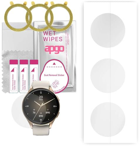 apgo 3 Stück Schutzfolie, klar, kompatibel mit Hama 8900 1.3 Smartwatch, Hydrogel Displayschutzfolie mit Positionierhilfe, Displayfolie, robust und kratzfest