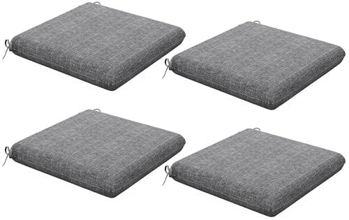 Outsunny Conjunto de Cojines para Sillas de Comedor 47x47x7 cm Juego de 4 Piezas Cojines para Sillas de Jardín Impermeable y Protección UV 50+ para Interior y Exterior Gris