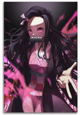 SILATSAWTU Anime-Poster, Motiv: Demon Slayer Nezuko Kamado, dekoratives Gemälde, Leinwand, Wandposter und Kunstdruck, moderne Familienschlafzimmer-Dekoration, Poster, 20 x 30 cm