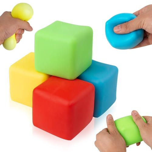 TGKYK Stressbälle für Kinder und Erwachsene, 4 Stück Stressball Kinder, Anti Stress Bälle, Anti Stress Ball Sensory Fidget Fun Toy, Antistressball Squeeze, Stressball Fidget Toy für Kinder Erwachsene